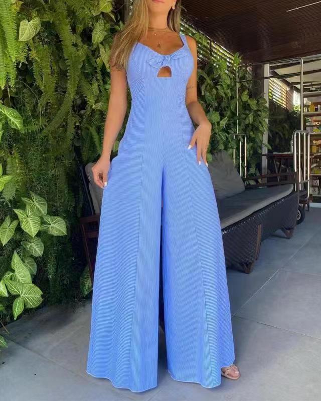 Dame Elegant Jumpsuit med aftagelige stropper og stilfuld slids Stilla