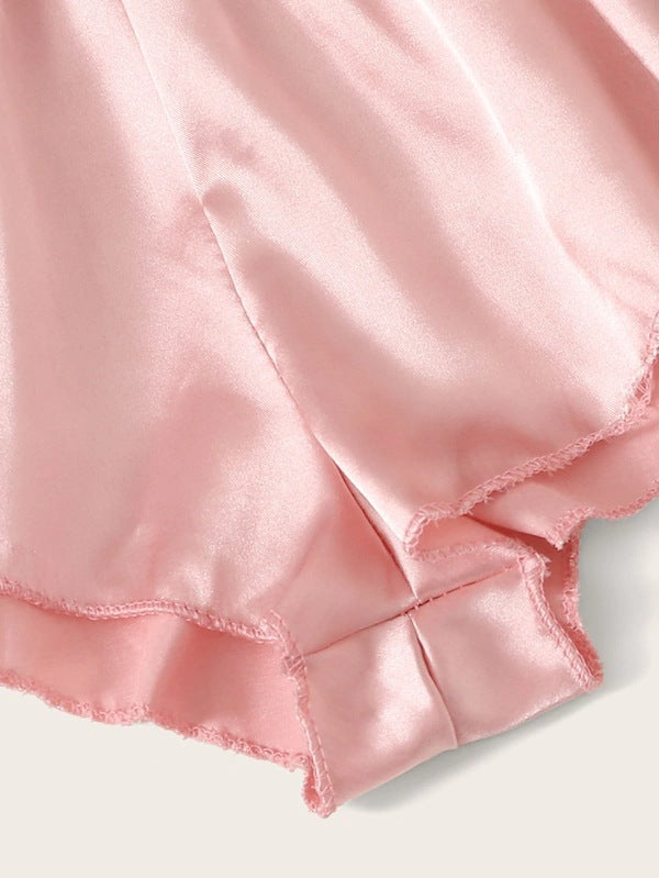 Dame Satin Spids Jumpsuit Sæt Stilla