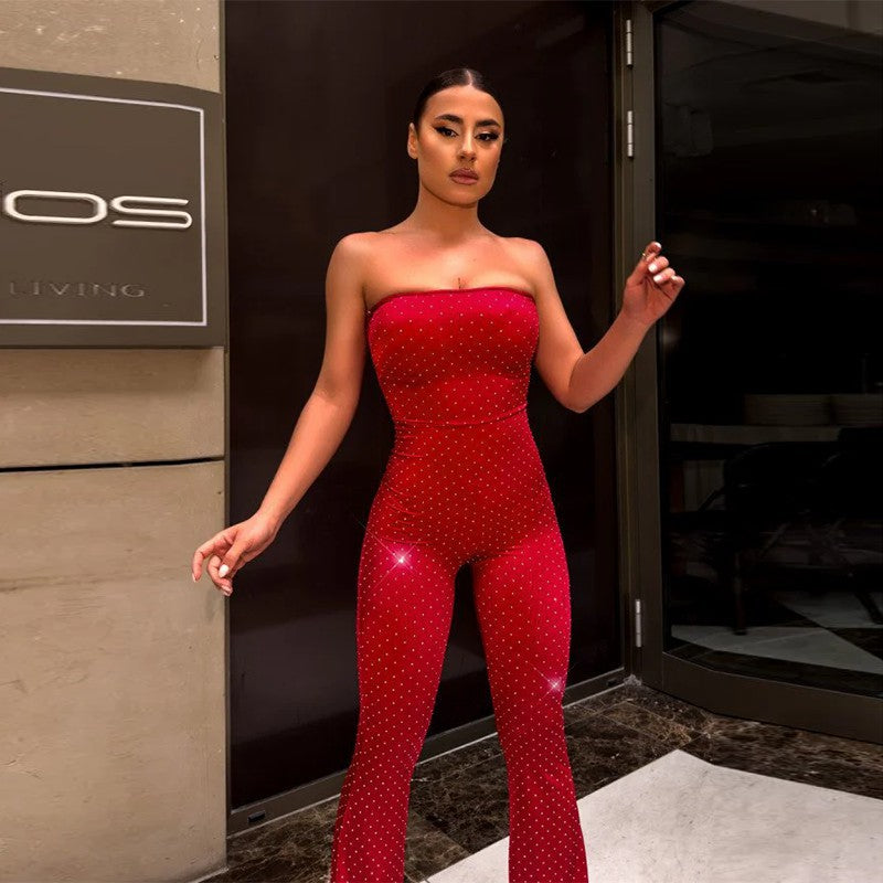 Dame strapless paillet bred jumpsuit Stilla
