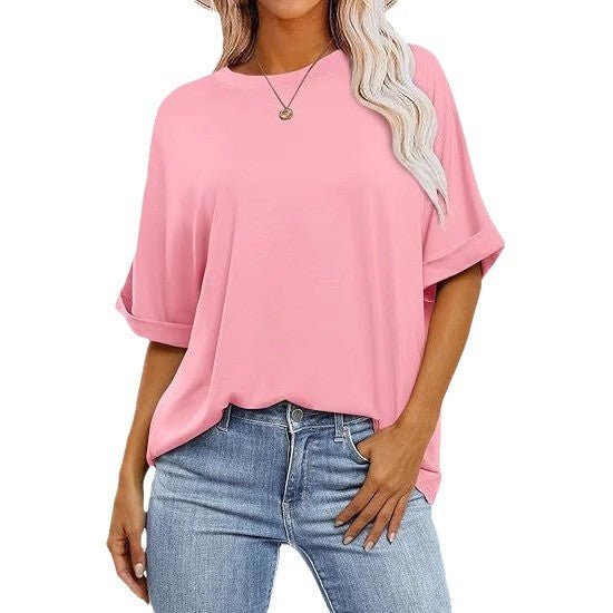 Dame casual kortærmet bluse med afslappet snit Stilla