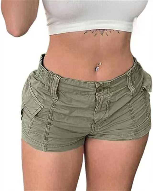 Dame Korte Cargo-Shorts med elastisk taljebånd og praktiske lommer Stilla