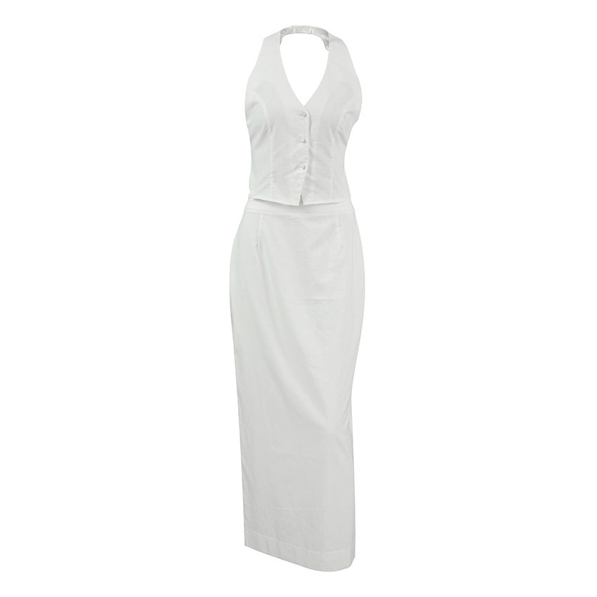 Dame elegant sommer-jumpsuit med ærmeløs top og flatterende snit Stilla