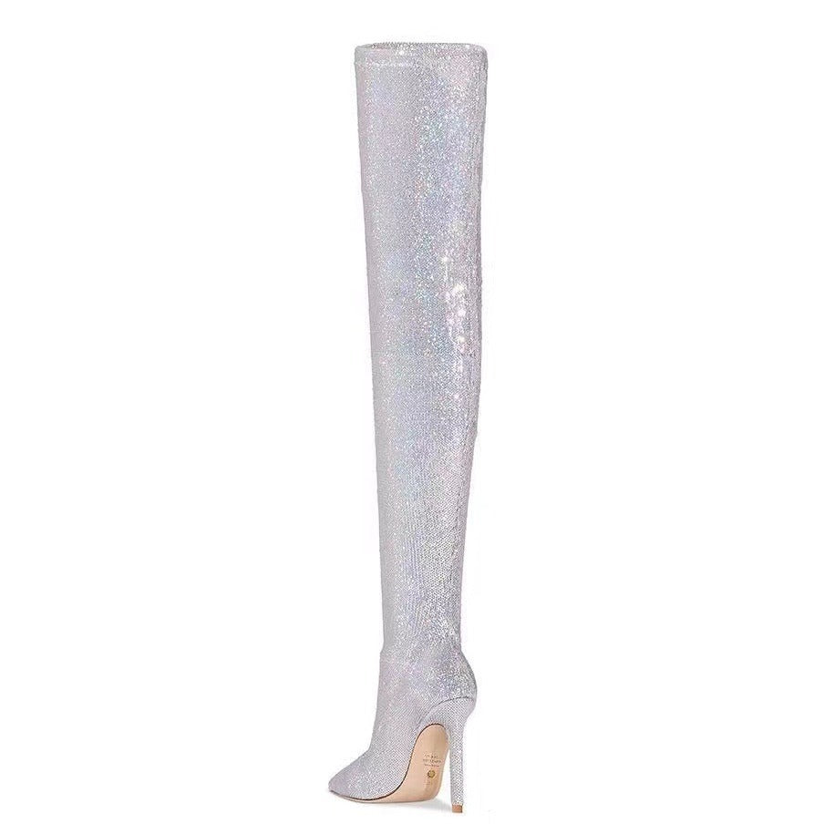 Femme Over-the-Knee Glitter Stiletto Støvler Stilla