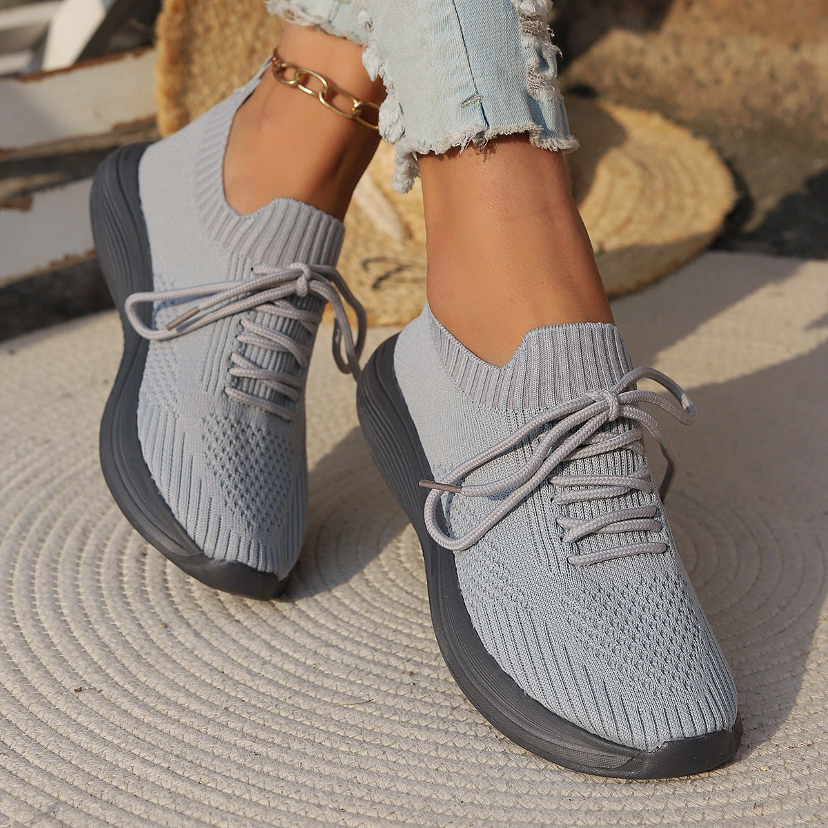 Kvinder Åndbare Strik-Sneakers Stilla