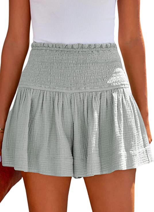 Dame luftige shorts med elastisk bund og voluminøs skørt effekt Stilla