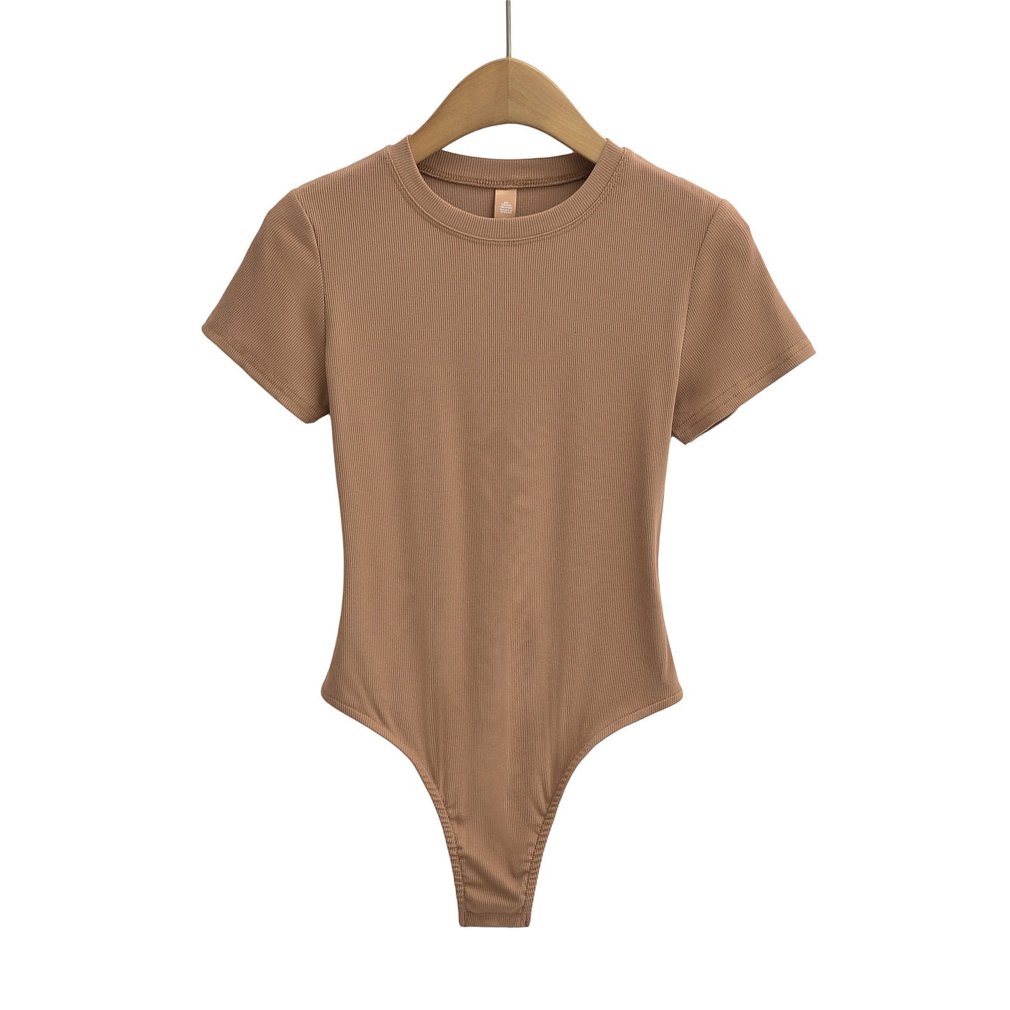 Dame figurnær Bodysuit i høj kvalitet rib-stof med kort ærme Stilla