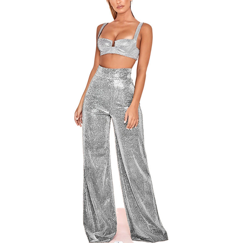 Dame Glamourøst To-delt Outfit med Glitter Stilla
