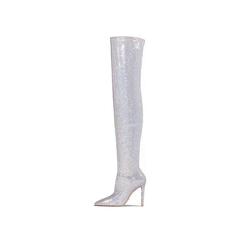 Femme Over-the-Knee Glitter Stiletto Støvler Stilla