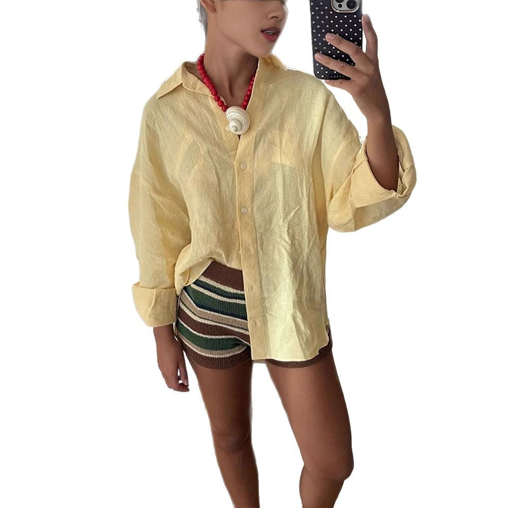 Dame afslappet linned skjorte Stilla