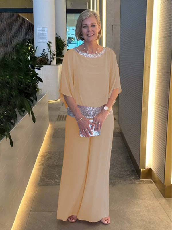 Dame festligt aftenkjole med funklebund og svajende kant Stilla