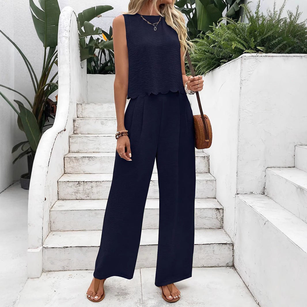 Dame jumpsuit med bølget ryg Stilla
