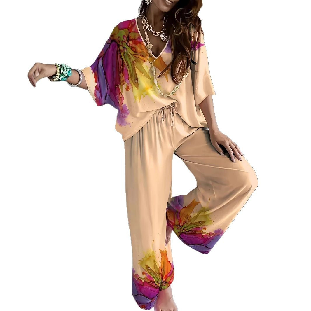 Dame afslappet jakkesæt med løstsiddende snit og moderne print Stilla