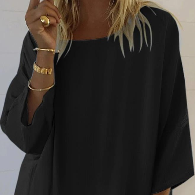 Dame stilfuld oversized bluse skjorte med afslappet snit og mange bære muligheder Stilla