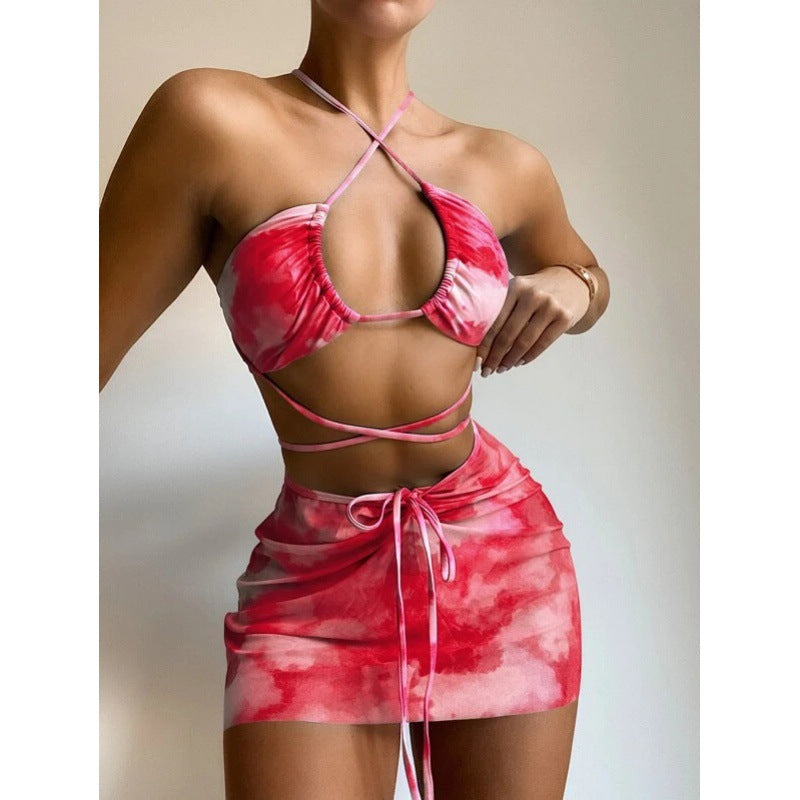 Dame Farverigt Crop-Top og Nederdele-Sæt Stilla