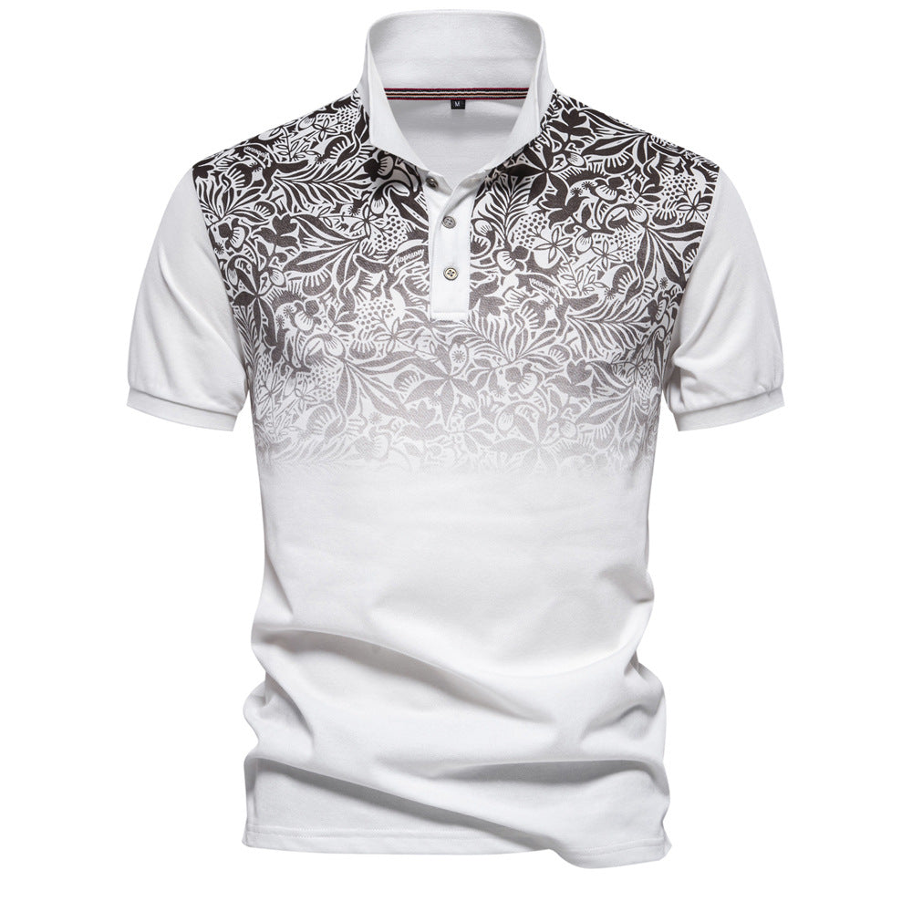 Herrer polo t-shirts med unikt floralt grafisk design Stilla
