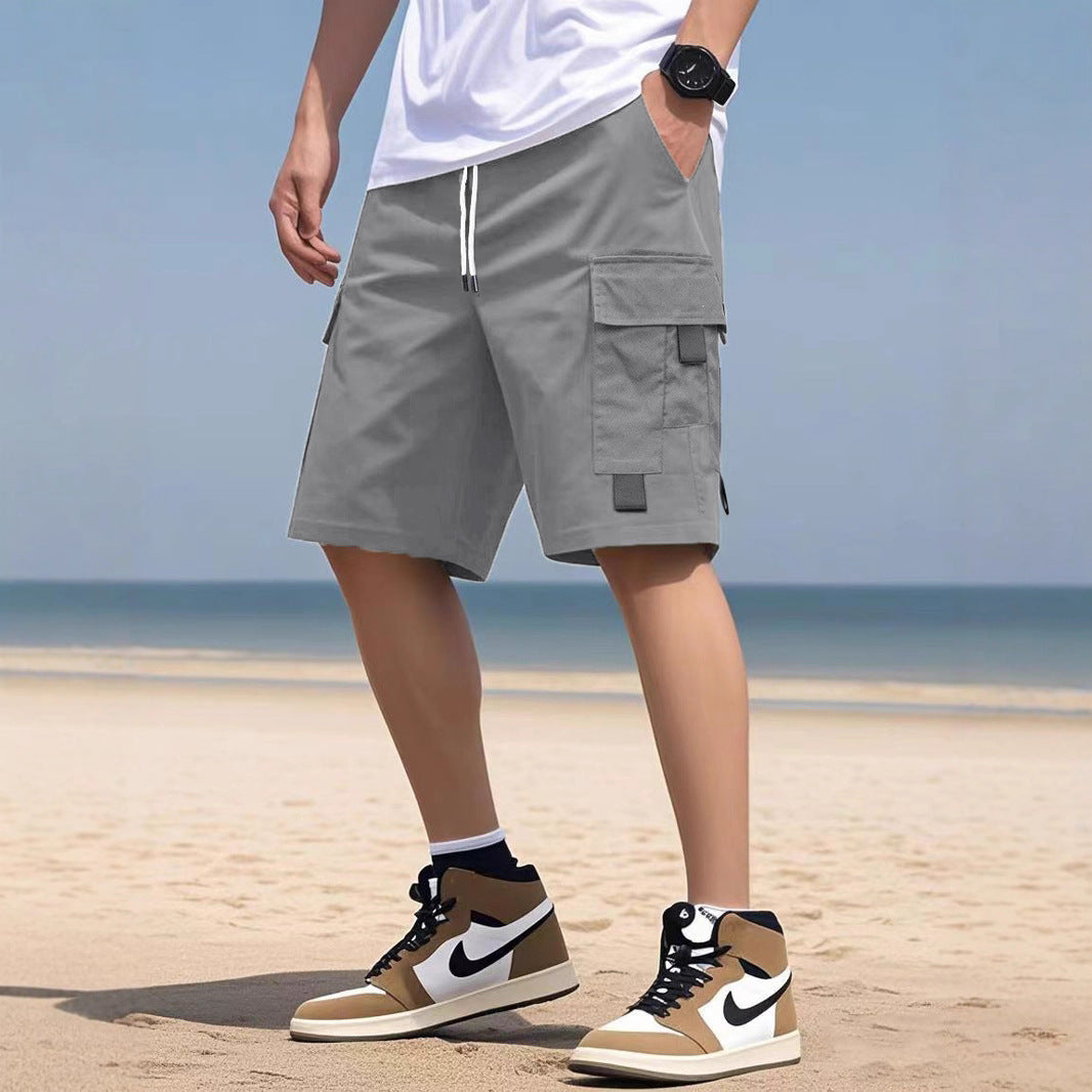 Herrer Cargo-Shorts med praktiske sidelommer og elastisk talje Stilla