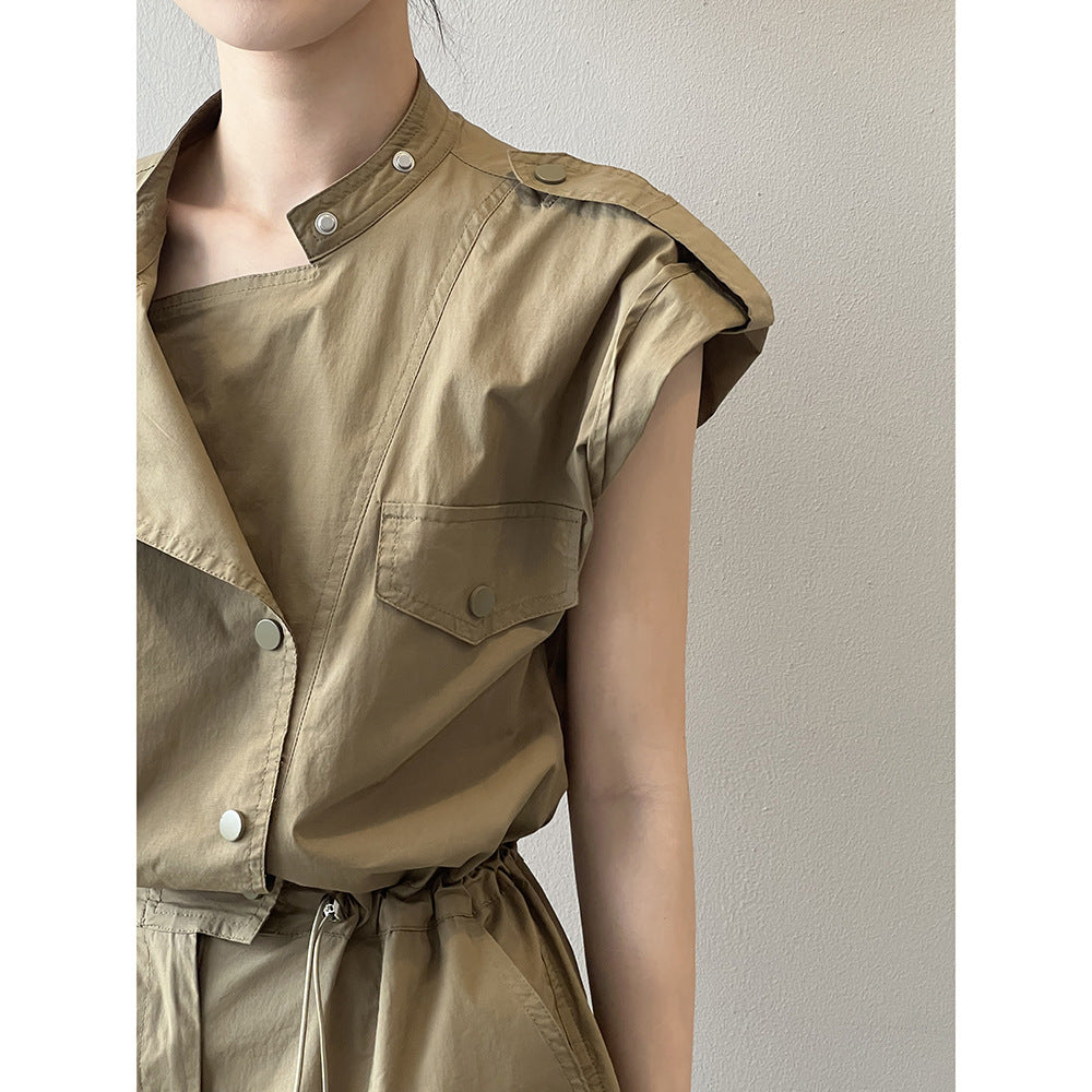 Dame Utility-jumpsuit med alsidige lommer og justerbar talje Stilla