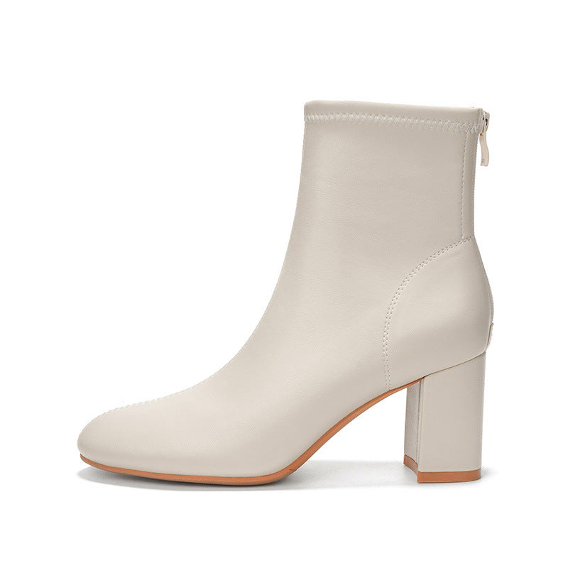 Dame elegant ankelstøvle med blokhæl og lynlåsdetaljer Stilla