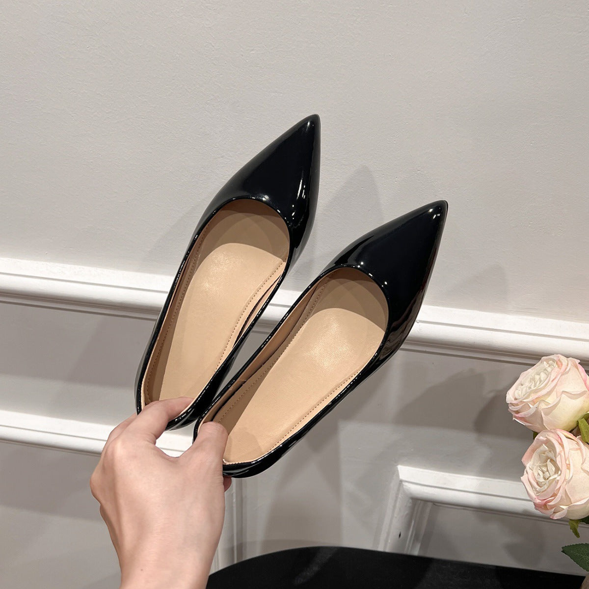 Dame Elegant Spids Tå Pumps Stilla