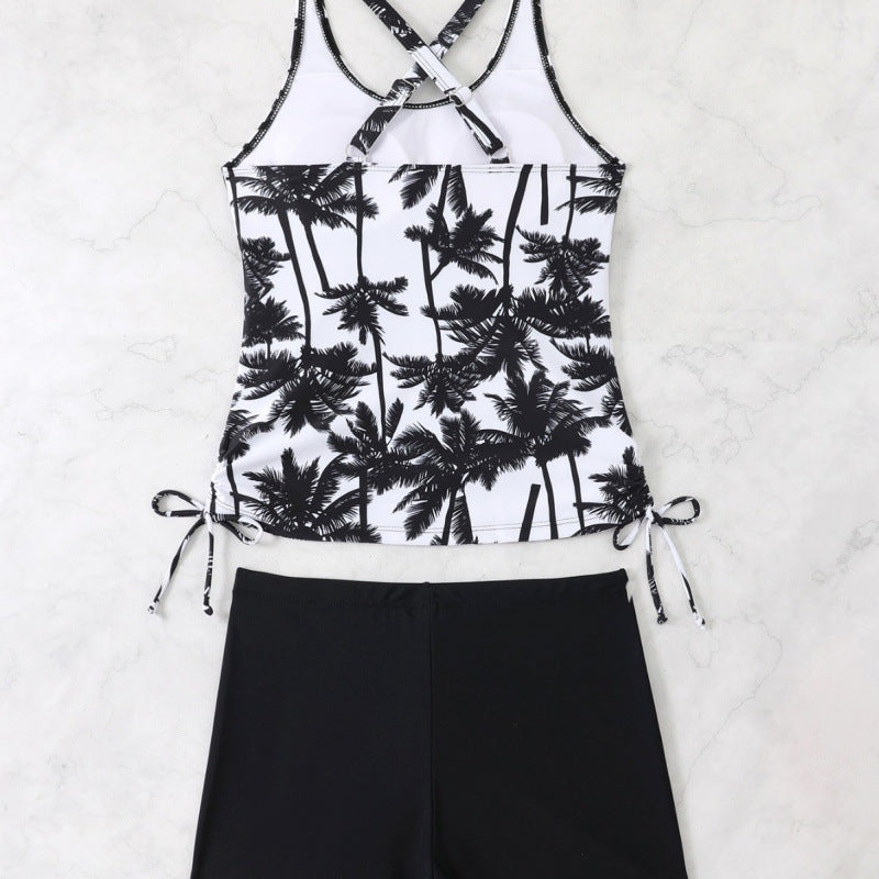 Dame Tankini med justerbare stropper og moderne palmemotiver Stilla