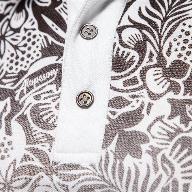 Herrer polo t-shirts med unikt floralt grafisk design Stilla