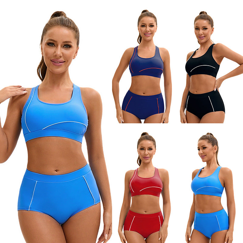Dame Sporty bikini-sæt med højelastisk materiale og figursyet snit Stilla