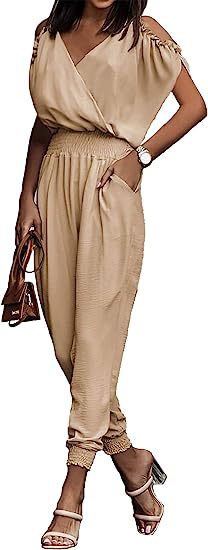 Damer Elegant Jumpsuit med skulderfrihed og smalle ben Stilla