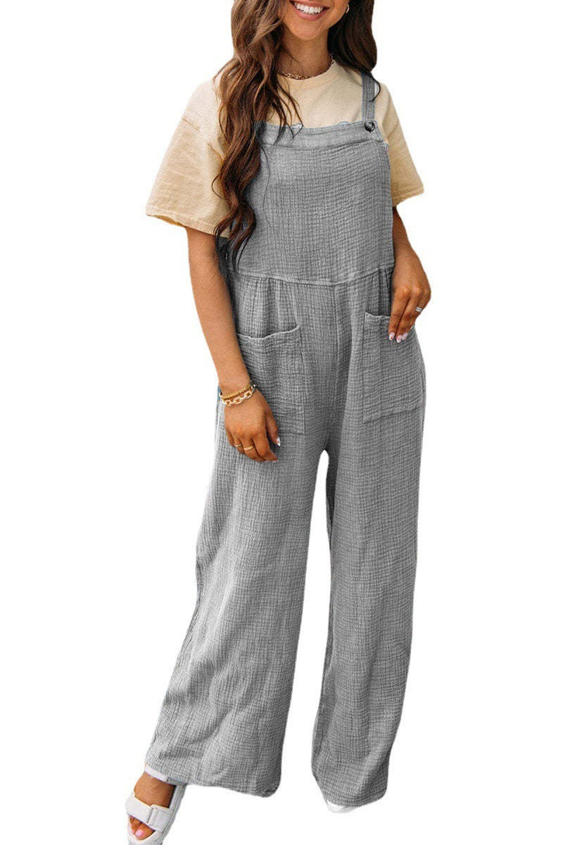 Dame Løst skåret Jumpsuit med praktiske lommer og knapbar dekor Stilla