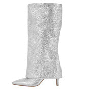 Femme Glitter Over-knæ Stiletto Støvler Stilla