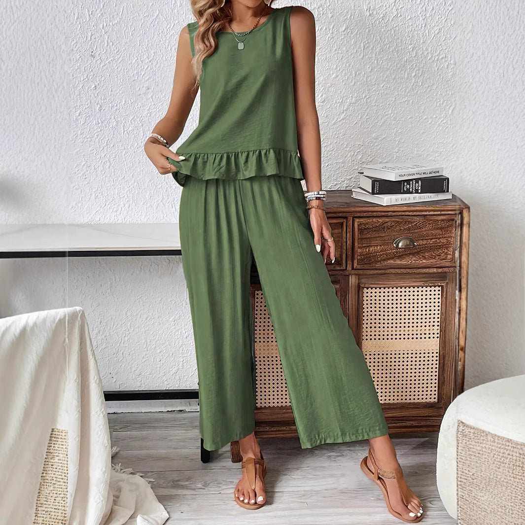 Damer luftig jumpsuit med flæse Stilla