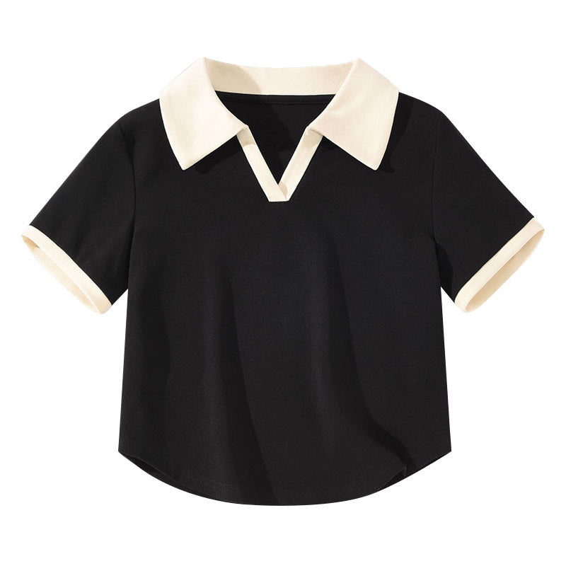 Femme Chic Farveblok Polo Top Stilla