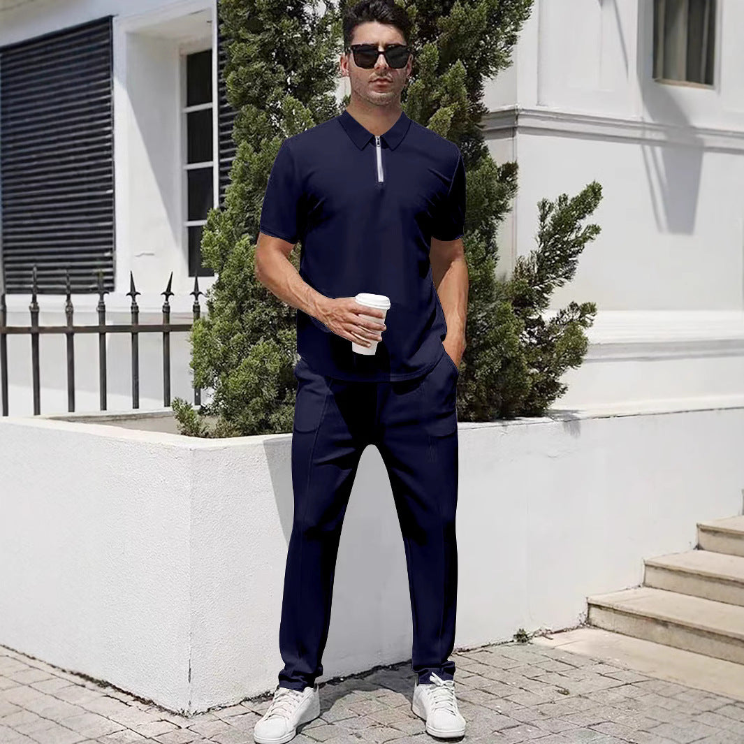 Herrer Sportivt Polo-shirt med funktionel lynlås og elegant snit Stilla