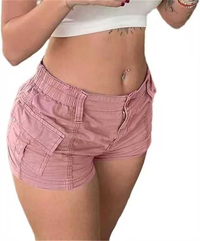 Dame Korte Cargo-Shorts med elastisk taljebånd og praktiske lommer Stilla