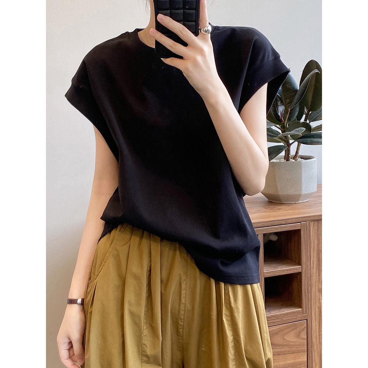 Dame afslappet oversized T-shirt i høj kvalitet bomuld med afslappet pasform Stilla