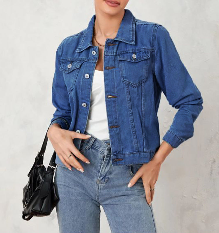Dame Denimjakke i moderne snit med trendy detaljer Stilla