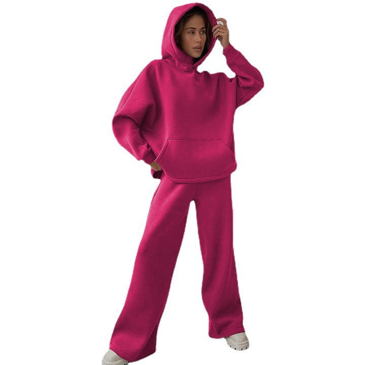 Dame afslappet og oversized hoodie sæt med løst skårne bukser Stilla