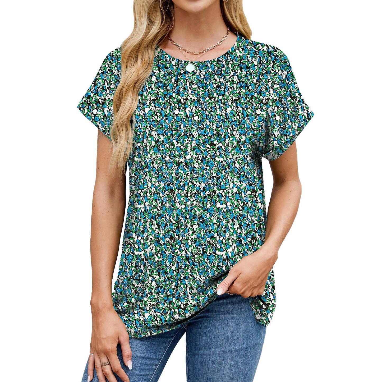 Stilla | Casual Rund Hals Loose Kort Ærme T-Shirt