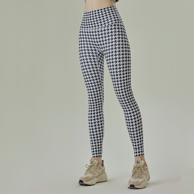 Dame leggings med moderne hamskærmønster og høj talje Stilla