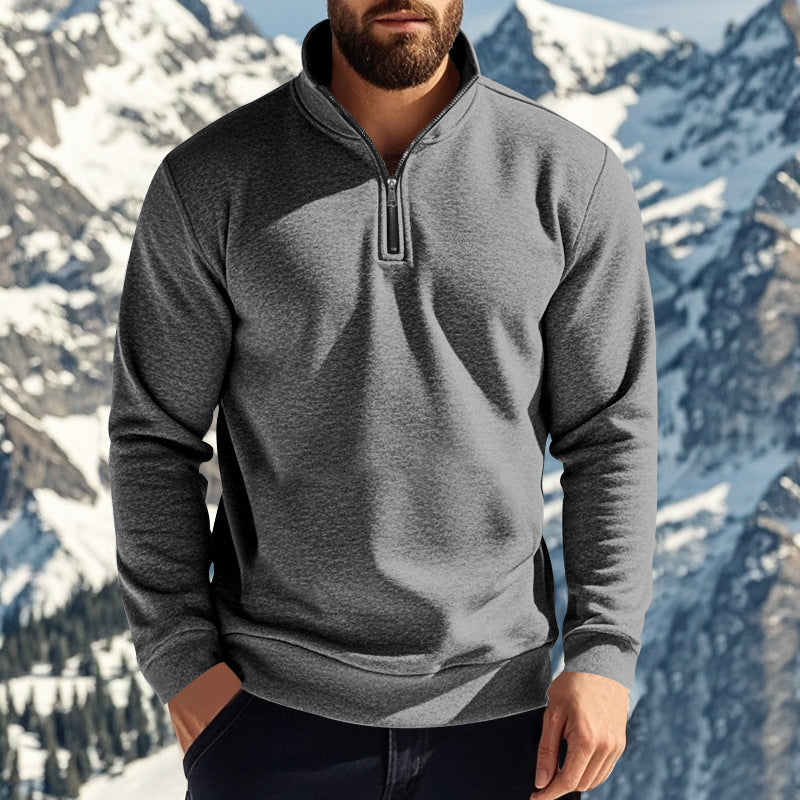 Herrer pullover med lynlås og høj hals Stilla