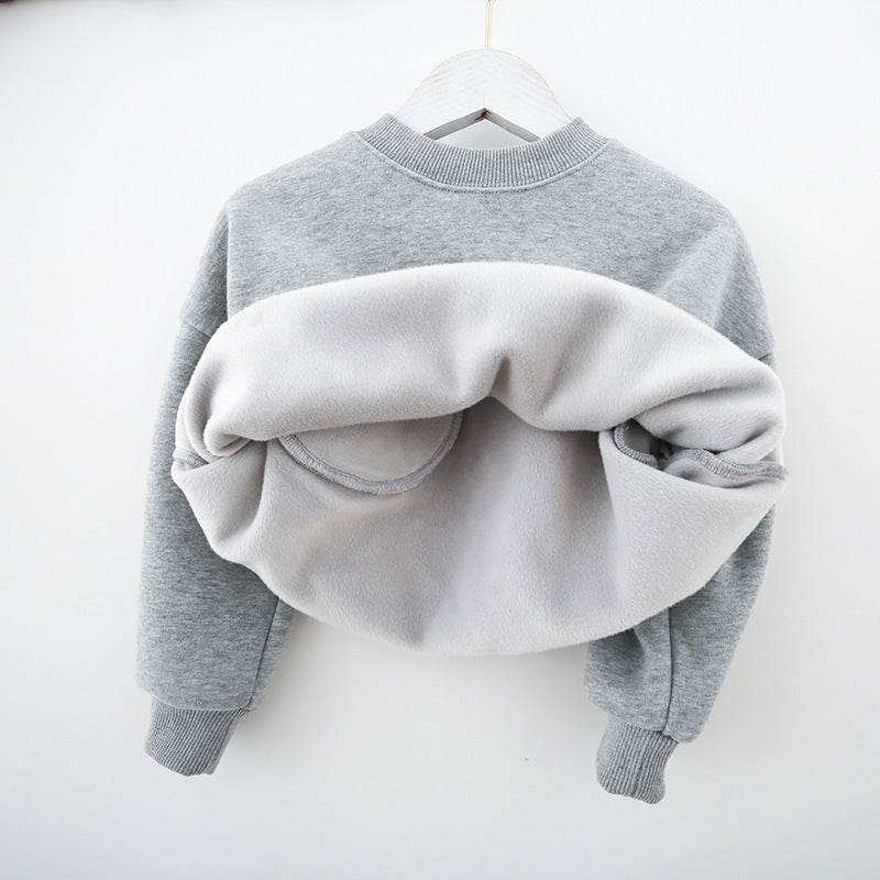 Børne grafik pullover sweatshirt med lommer design Stilla