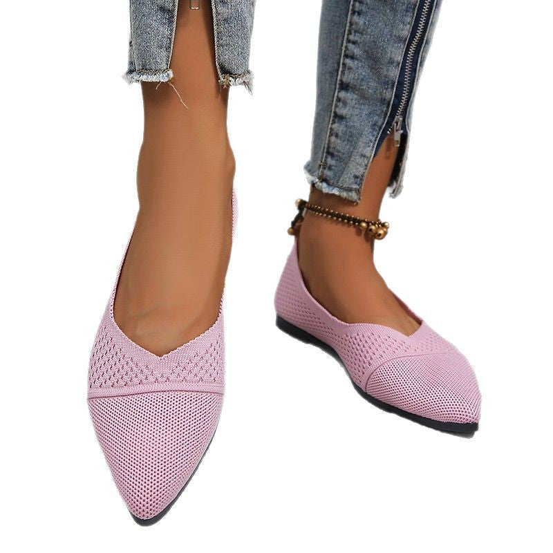 Dame moderne ballerinas med åndbart strikkemateriale og komfortabel sål Stilla