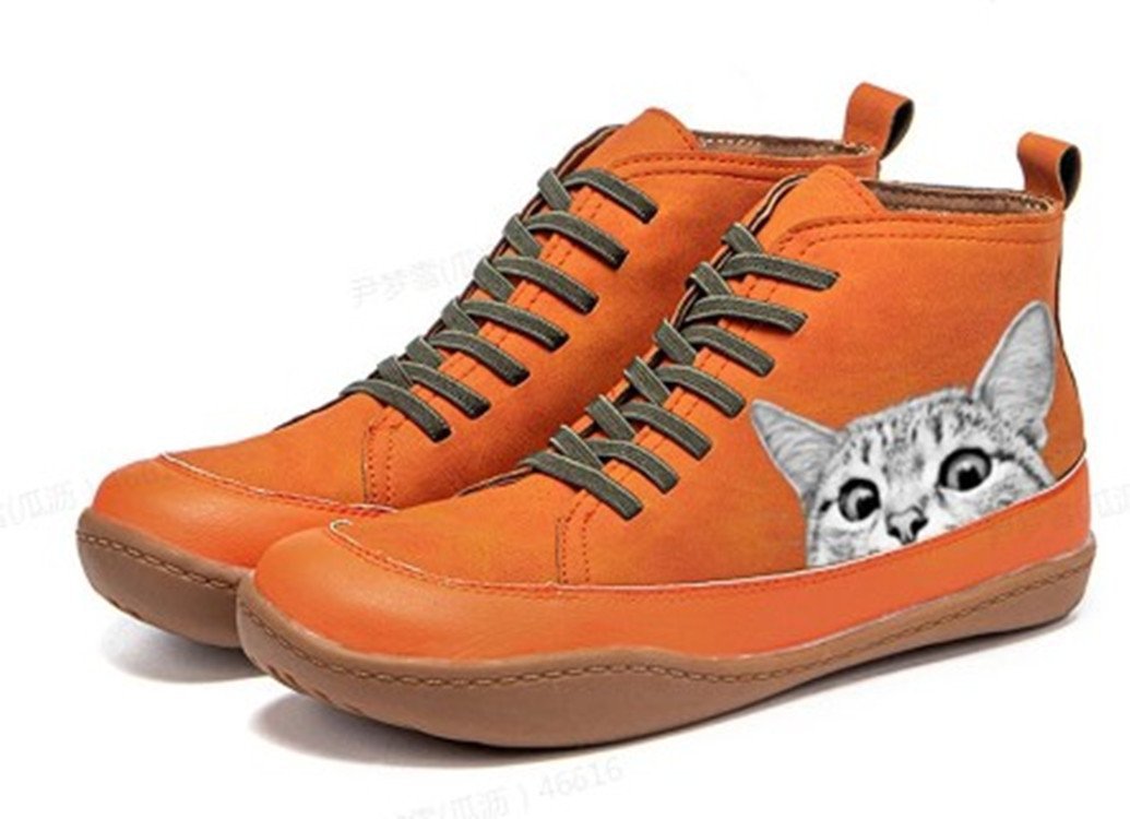 Dame mode sneakers med iøjnefaldende katte design Stilla