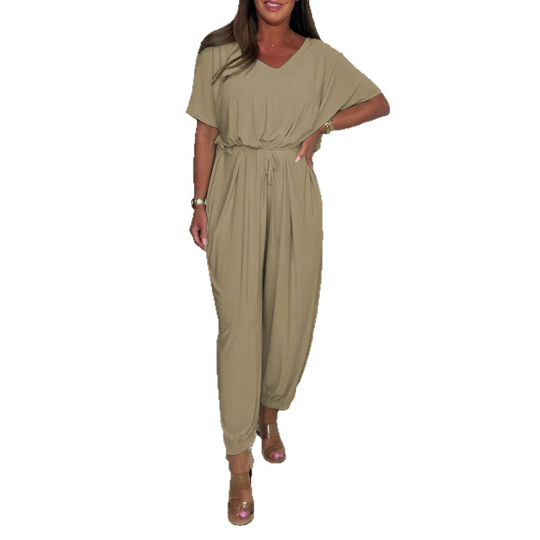 Dame jumpsuit med taljering og vide ben Stilla