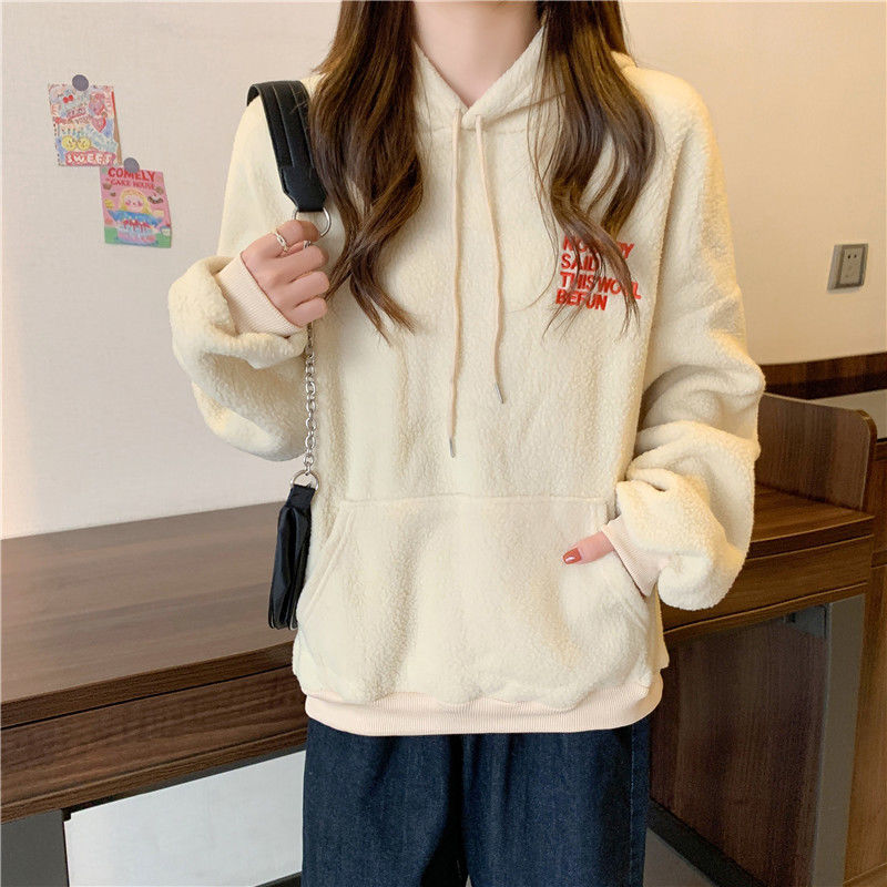 Femme Cozy Fleece Pullovere Hoodie med Kænguru-lomme Stilla
