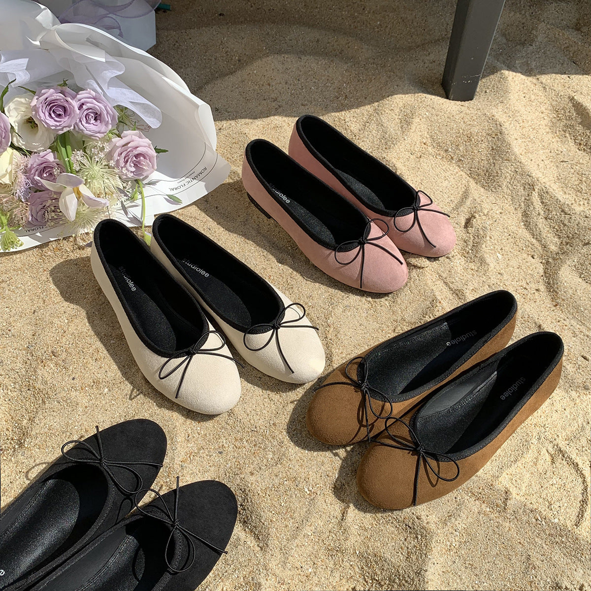 Dame Klassiske Sædels Ballerina Flats med Sløjfe Detalje Stilla
