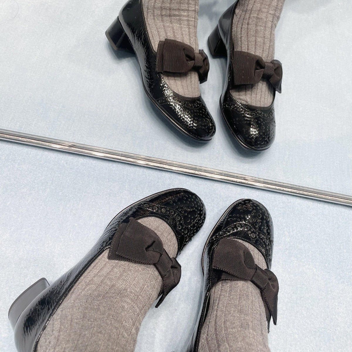 Dame Dekorativ Sløjfe-Detalje Ballerina Flade Stilla