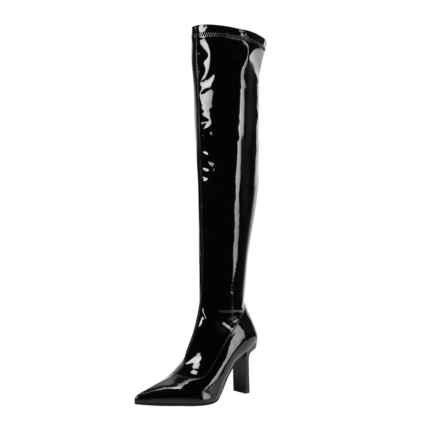 Femme Over-knæet Højglans Stiletto Støvler Stilla