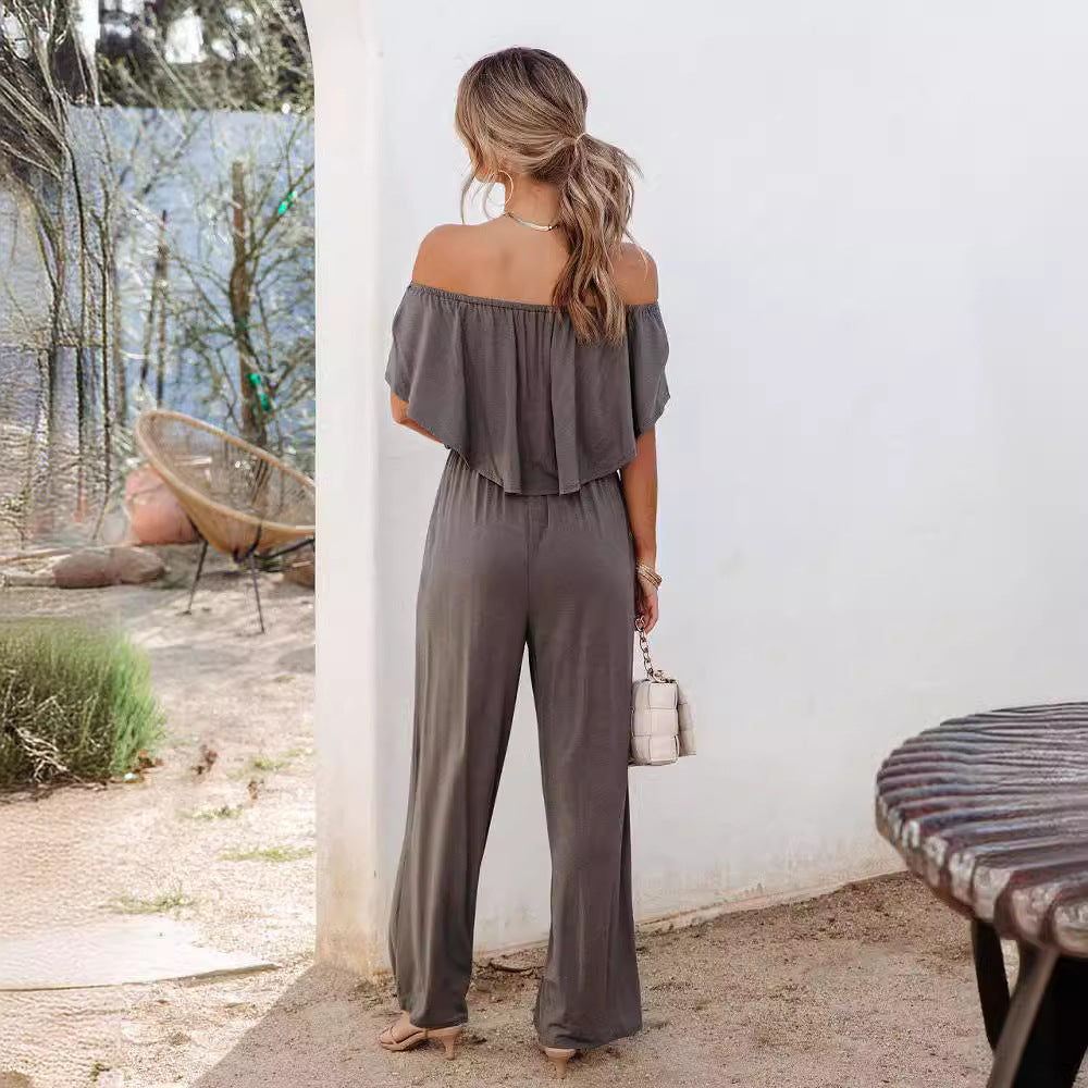 Dame afslappet Off-Shoulder Jumpsuit med bred ben og elegant snit Stiila