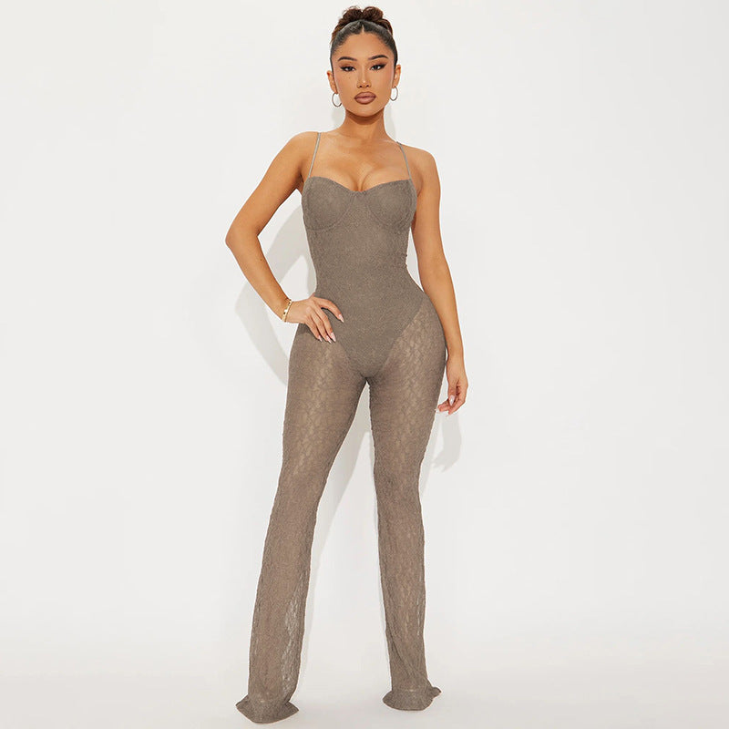 Dame Elegant Jumpsuit med raffinerede spids-detaljer Stilla