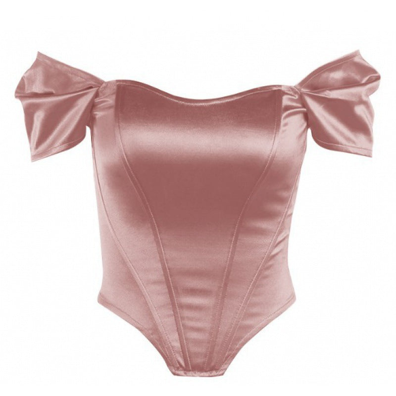 Dame Langærmet Bodysuit med skulderfri design og puffærmer Stilla